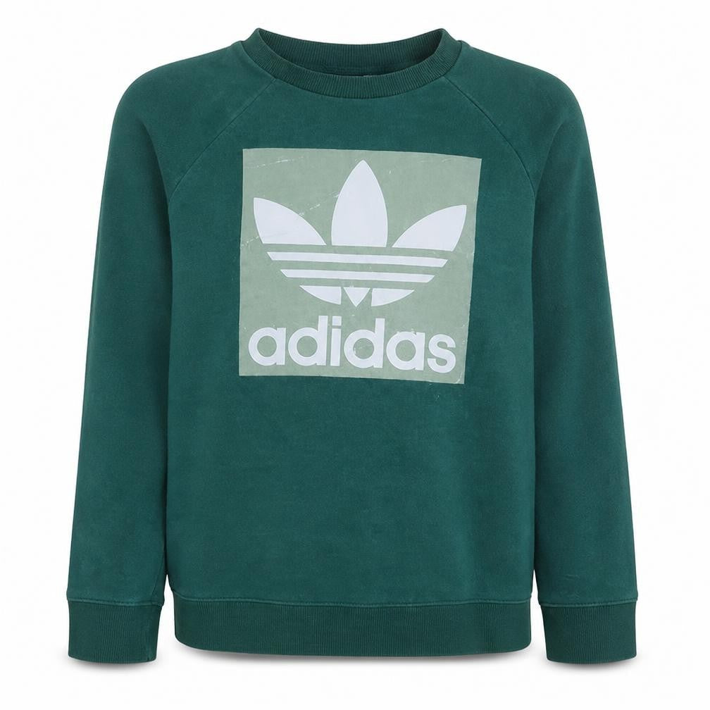 Adidas Women Green Crew Neck Pullover Sweatshirt Size 14