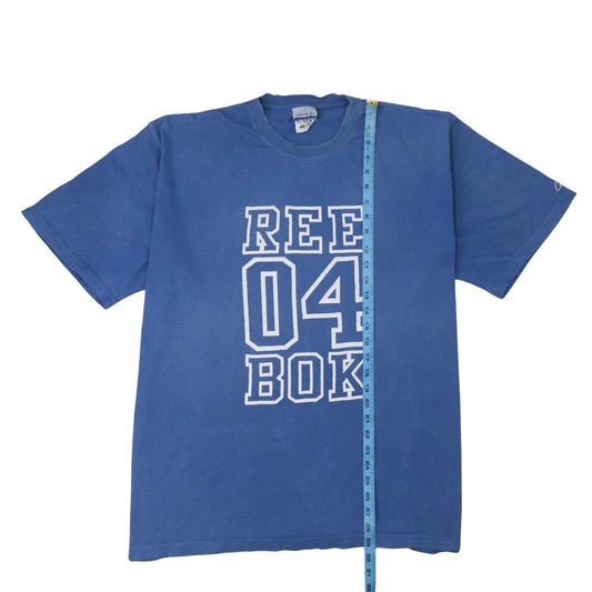 Reebok Men's Blue XL Sports Graphic Print Cotton T-Shirt
