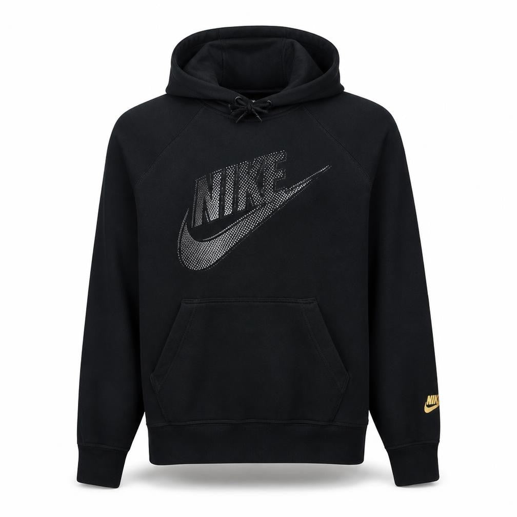 Nike Men's Black Pullover Hoodie Medium Graphic Sports Fleece
