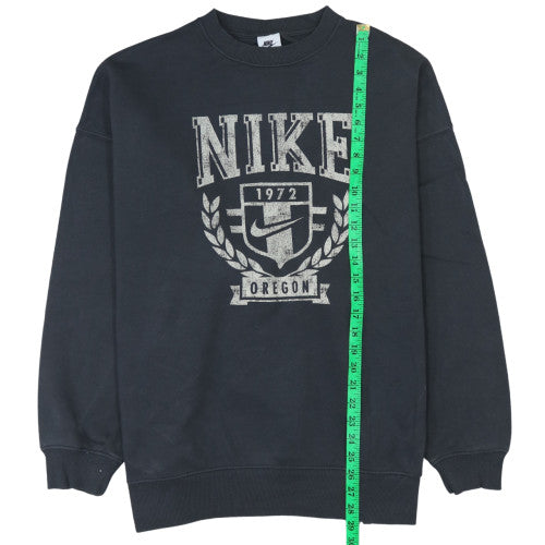 Nike Women Black Crew Neck Pullover Sweatshirt Size S 1972 Oregon Logo