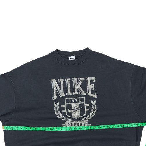 Nike Women Black Crew Neck Pullover Sweatshirt Size S 1972 Oregon Logo