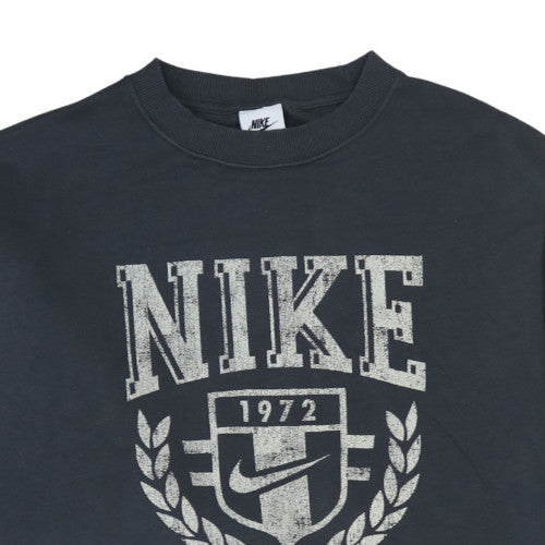Nike Women Black Crew Neck Pullover Sweatshirt Size S 1972 Oregon Logo