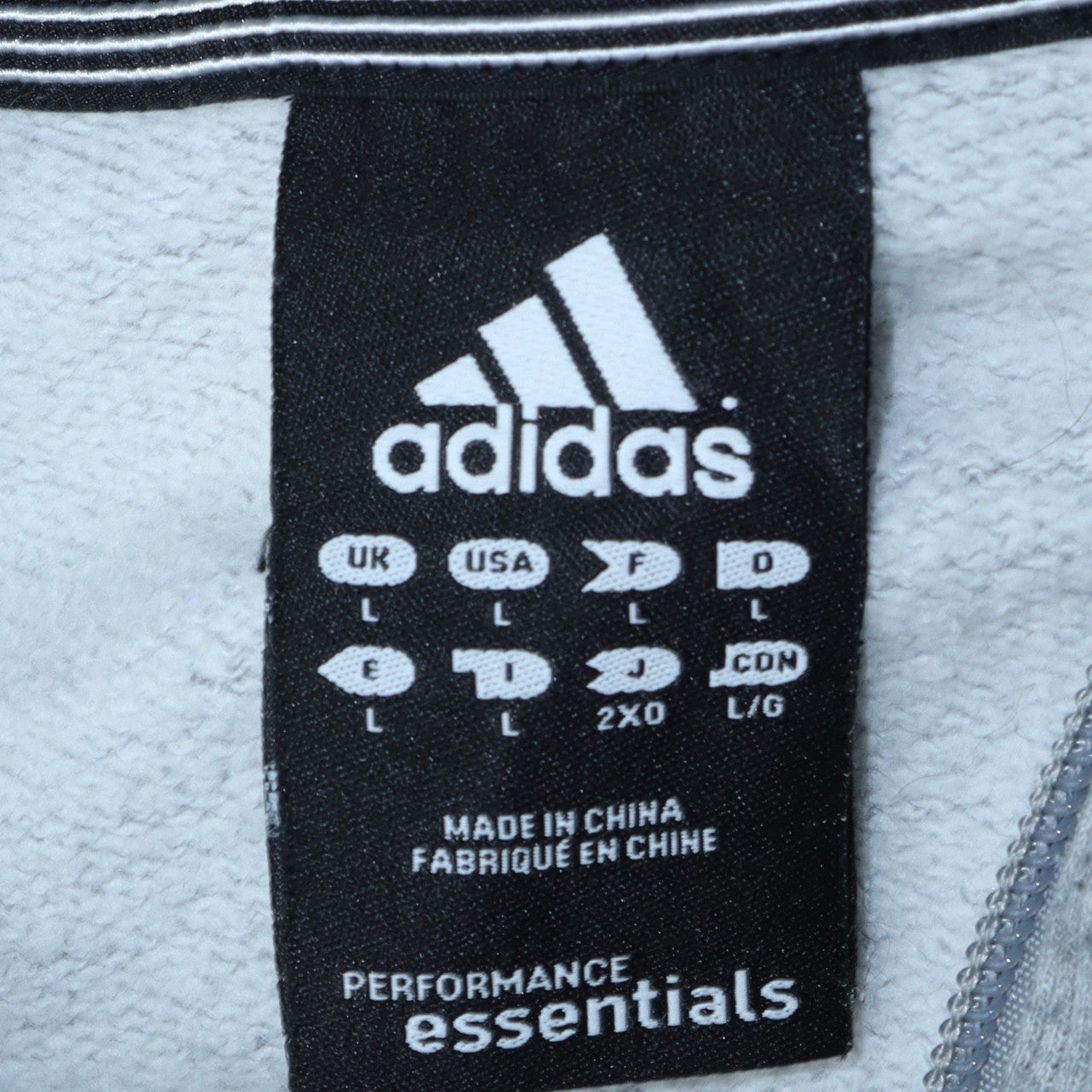 adidas Men's Grey 1/2 Zip Sweatshirt L Performance Essentials