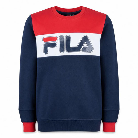 FILA Boys Multicoloured 176cm Pullover Sweatshirt Colourblock Logo