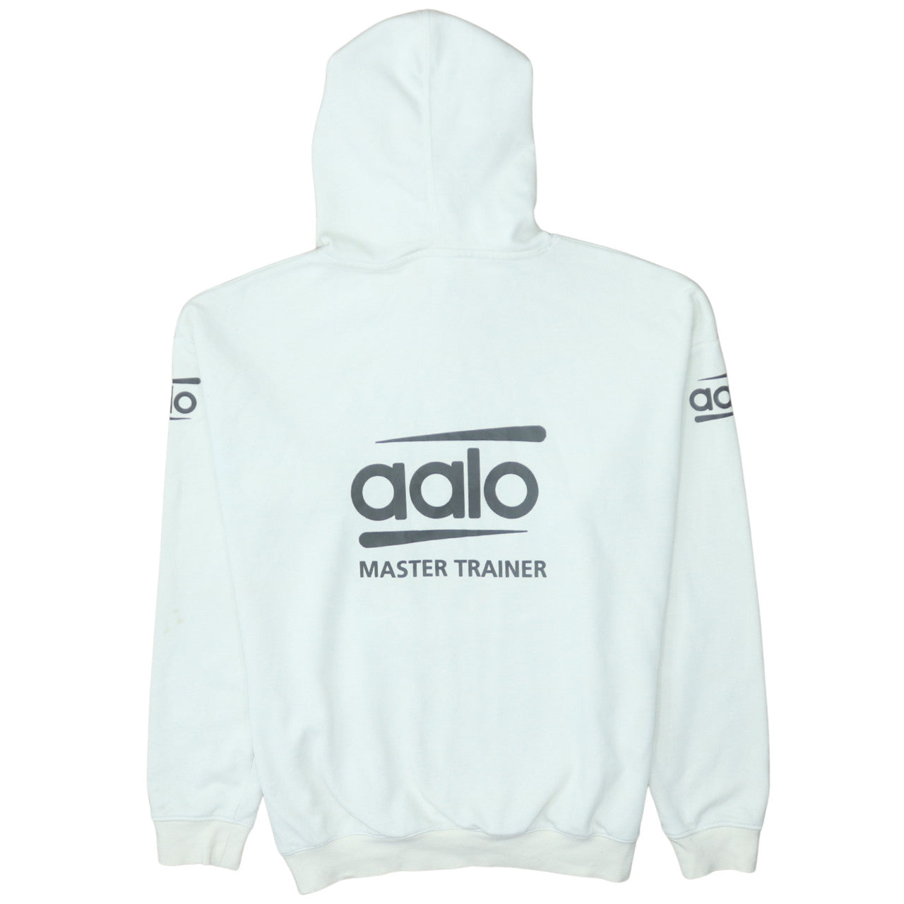 Asics Women White Pullover Hoodie Size L Graphic Print Cotton Blend