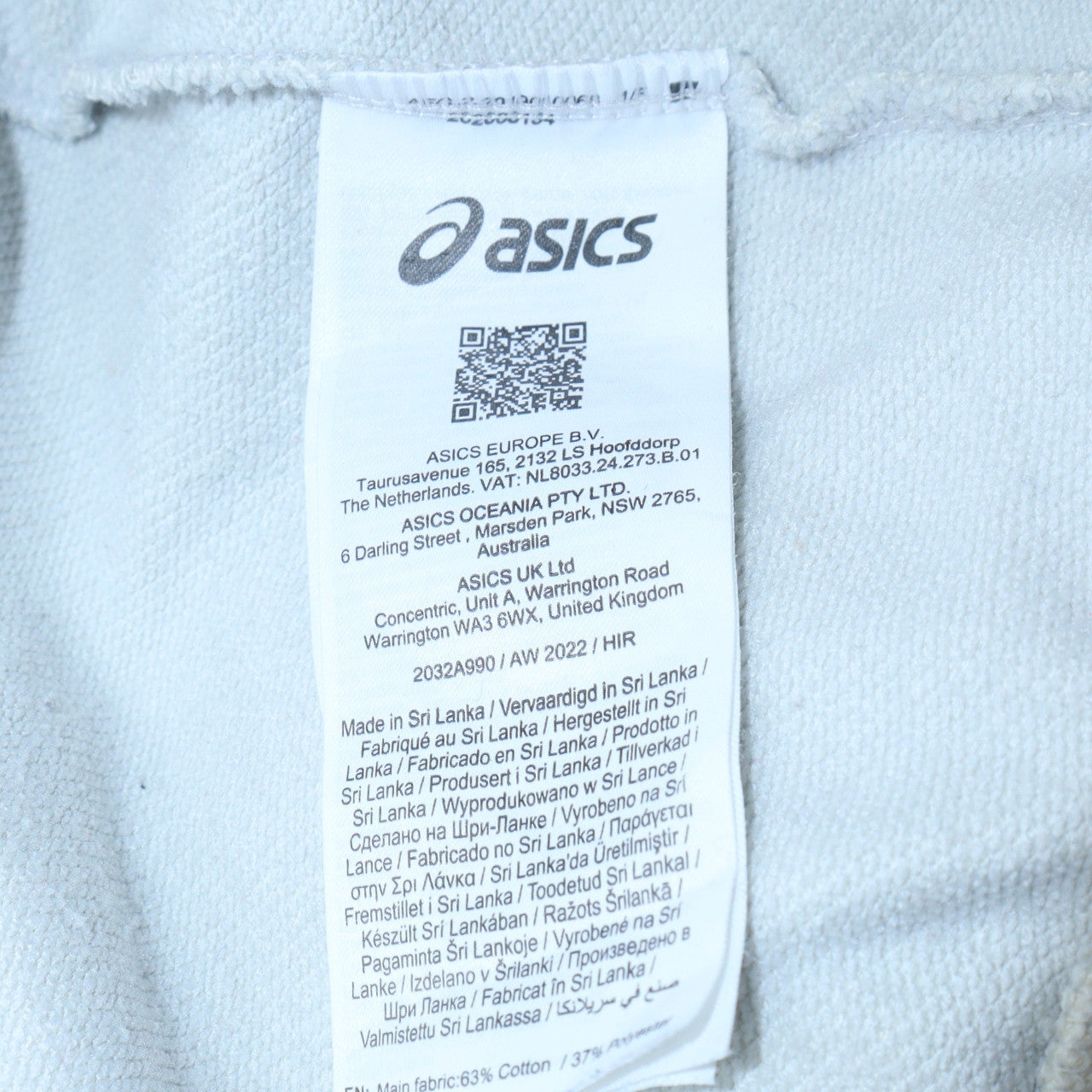 Asics Women White Pullover Hoodie Size L Graphic Print Cotton Blend