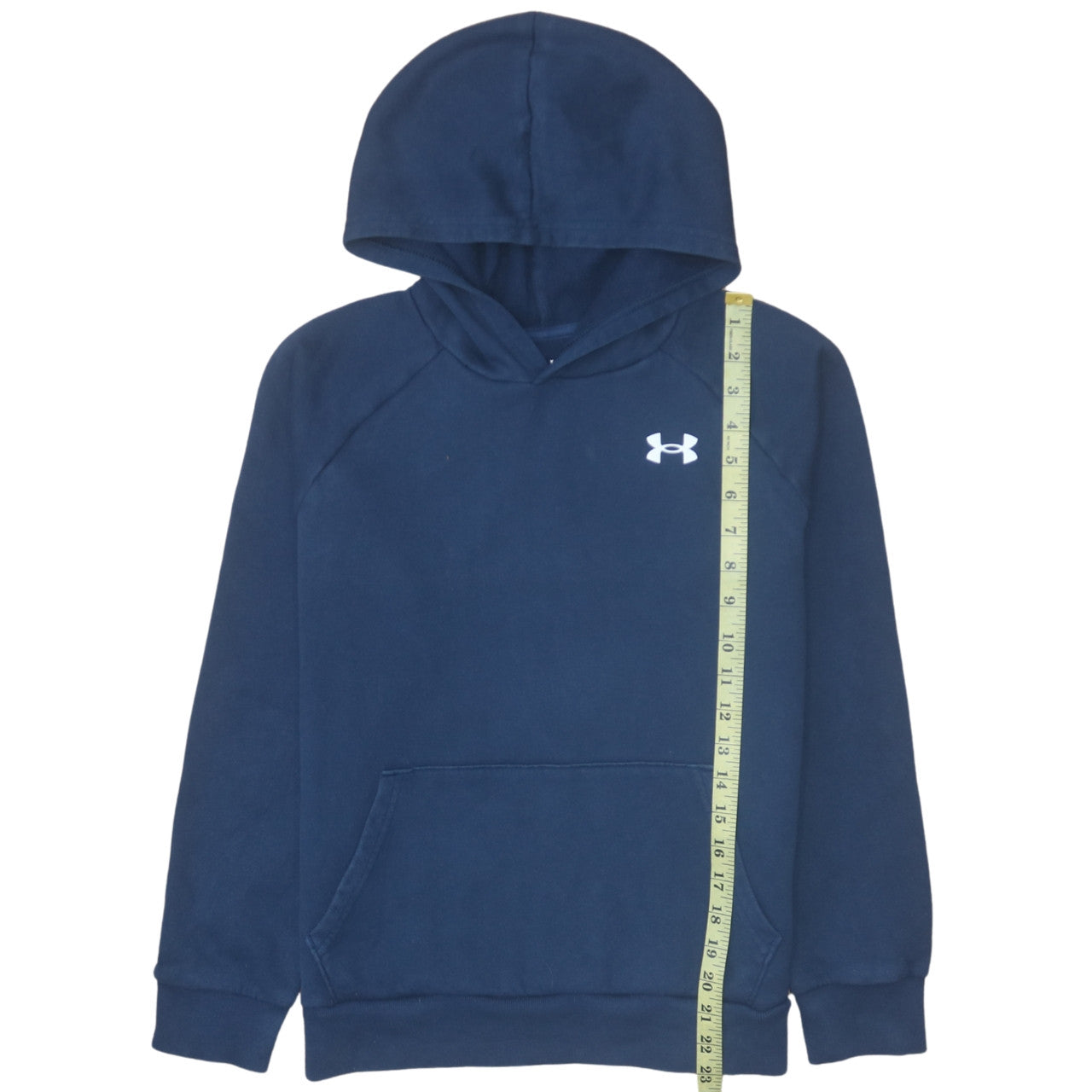 Under Armour Boys Blue Pullover Hoodie 13-14 Years Cotton Blend Fleece