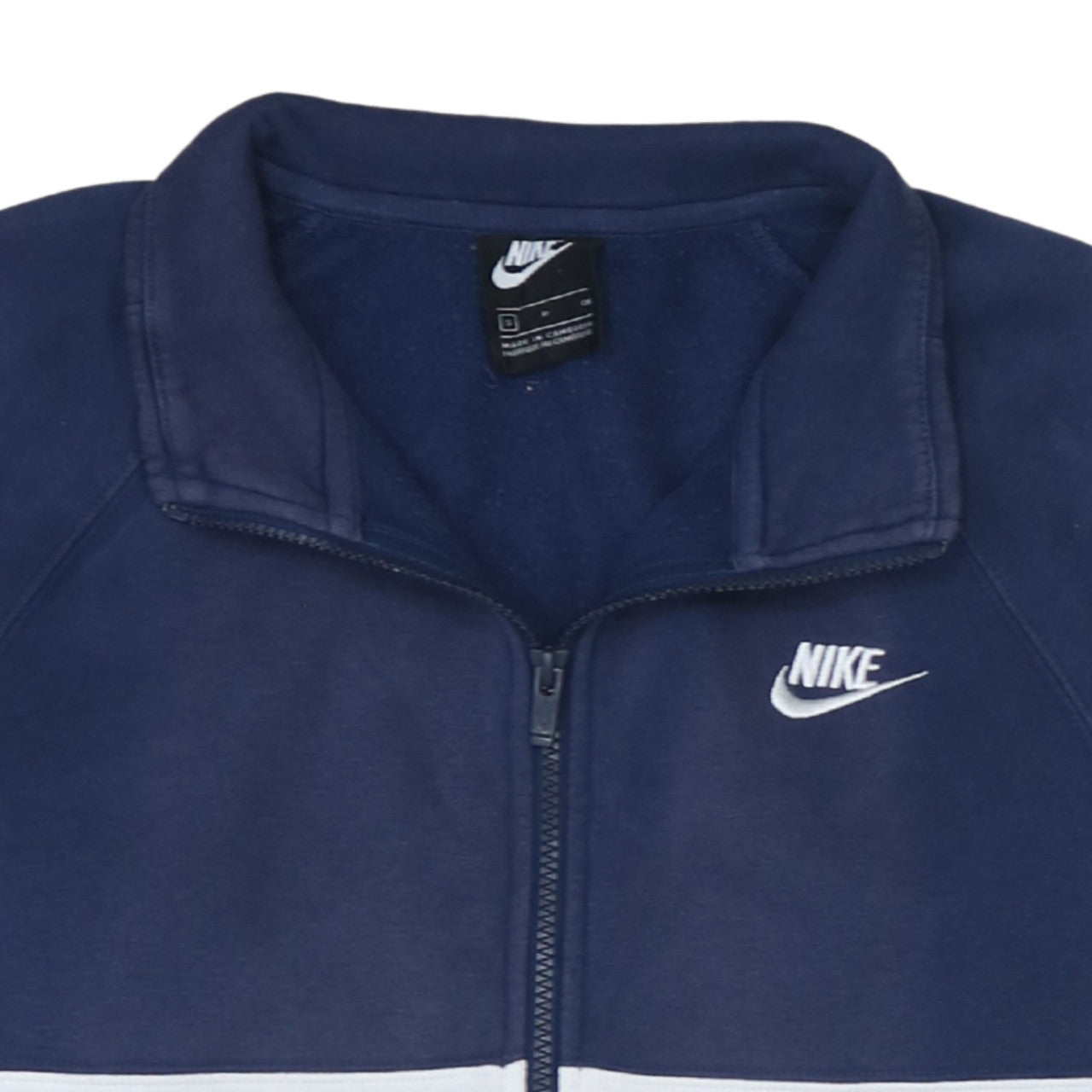 Nike Men's Blue White Small Track Jacket Full Zip Colourblock