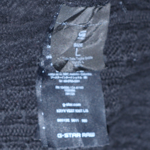 G-Star Raw Men's Black L Basic Full Zip Knit Jacket Size L