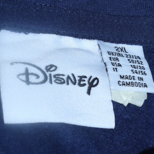 Disney Women's Navy Blue Stitch Pullover Hoodie 2XL
