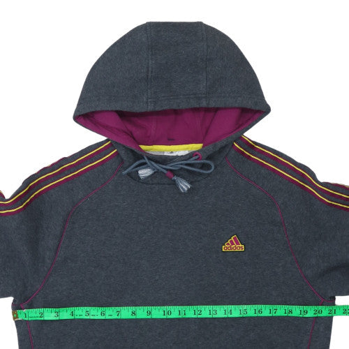 Adidas Mens Grey Pullover Hoodie M Sports Fleece Sweatshirt