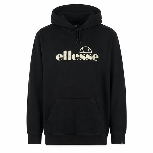 Ellesse Mens Black Pullover Hoodie S Gold Logo Sweatshirt