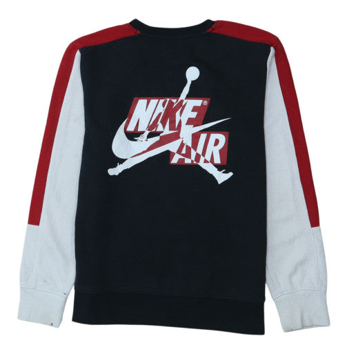 Nike Jordan Boys Black Red Crew Neck Sweatshirt 12-13 Years Cotton Blend
