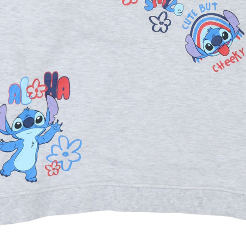 Disney Women Grey Stitch Pullover Sweatshirt Size 18/20 Graphic Print