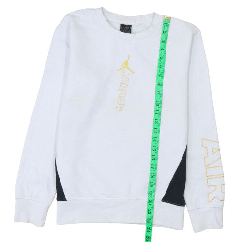 Nike Jordan Boys White Crew Neck Sweatshirt 12-13 Years Pullover Style