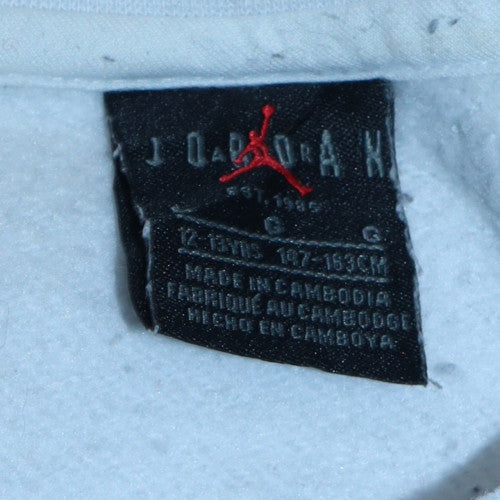 Nike Jordan Boys White Crew Neck Sweatshirt 12-13 Years Pullover Style