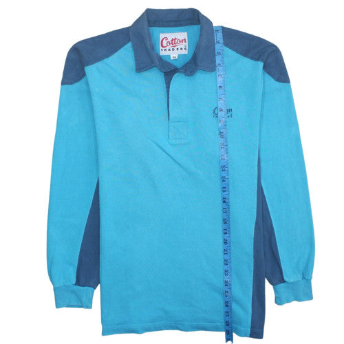 Cotton Traders Men’s Blue Collared Henley Sweatshirt Size M