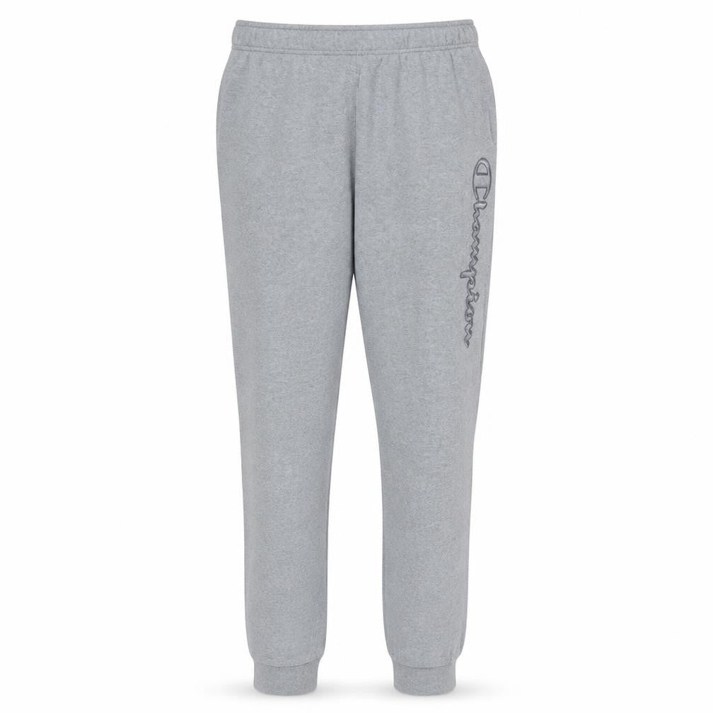 Champion Men's Grey Jogger Sweatpants L Regular Fit Fleece Trousers