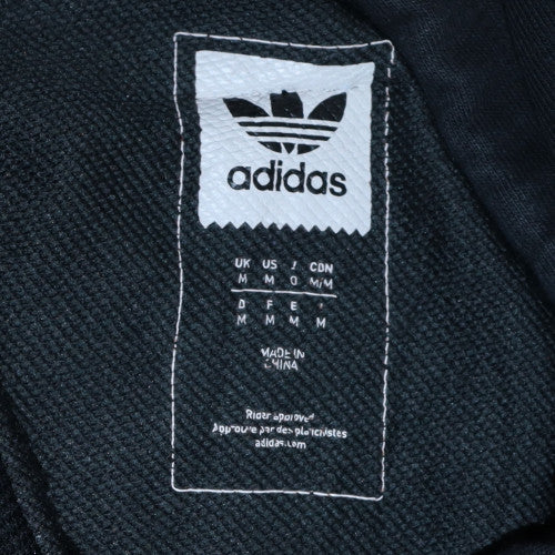 Adidas Mens Black Pullover Hoodie Size M Regular Fit Sportswear