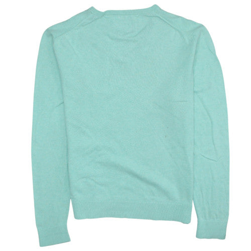 Tommy Hilfiger Men's Green V-Neck Cotton Pullover Jumper M