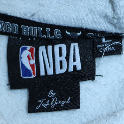NBA Chicago Bulls Mens Grey Pullover Hoodie Size L