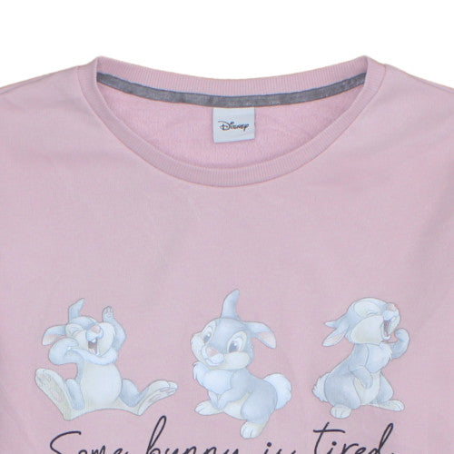 Disney Women Pink Thumper Sweatshirt UK M Pullover Crew Neck