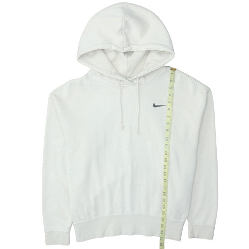 Nike Womens White Pullover Hoodie M Cotton Blend Athletic