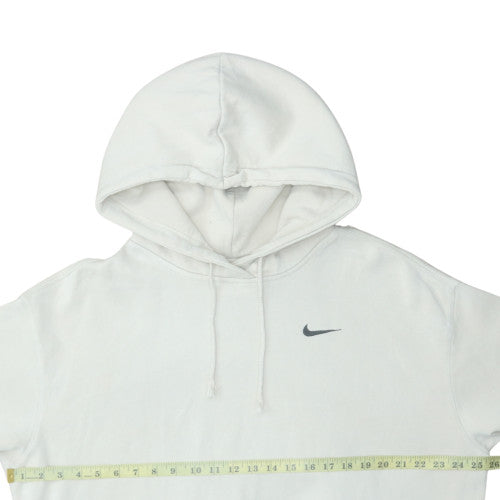 Nike Womens White Pullover Hoodie M Cotton Blend Athletic