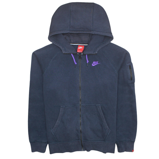 Nike Men's Blue Full Zip Hoodie Size L Cotton Blend