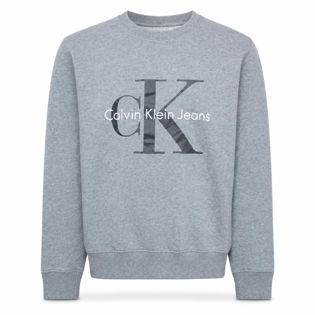 Calvin Klein Jeans Men's Grey Cotton Sweatshirt S Regular Fit