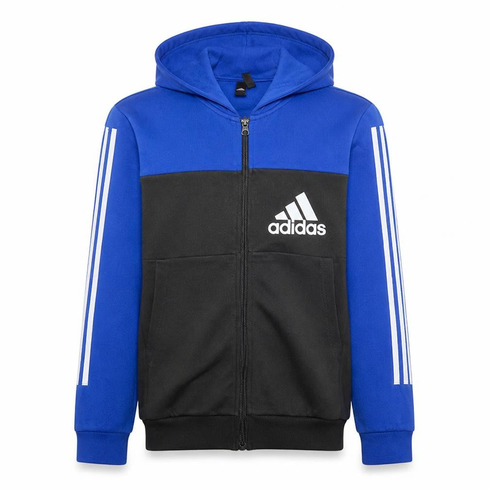 Adidas Mens Blue Black Full Zip Hoodie Size L Hooded Sweatshirt