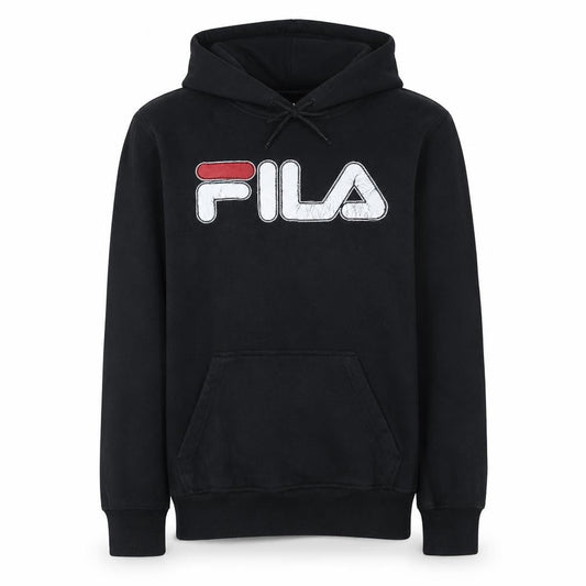 FILA Men's Black Pullover Hoodie L Logo Graphic Sportswear
