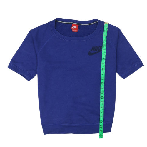 Nike Men's Blue Short Sleeve Crew Neck Pullover Sweatshirt M
