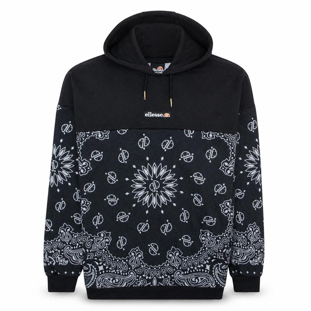 Ellesse Womens Black Paisley Pullover Hoodie Size 12 Polyester