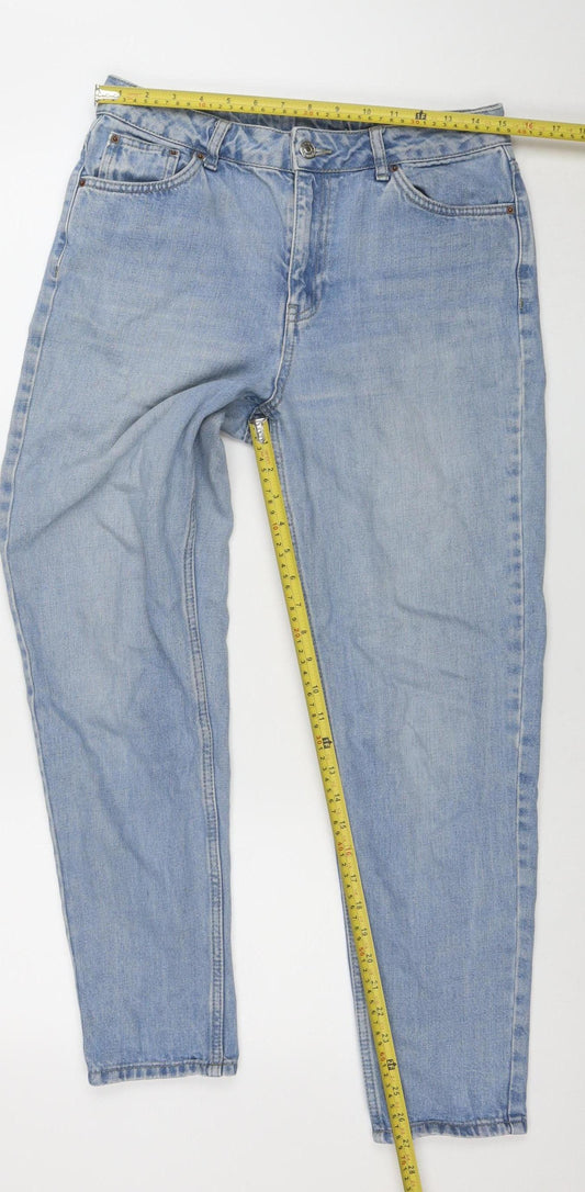 Topshop Women Blue Straight Leg Denim Jeans W30 L32 100% Cotton