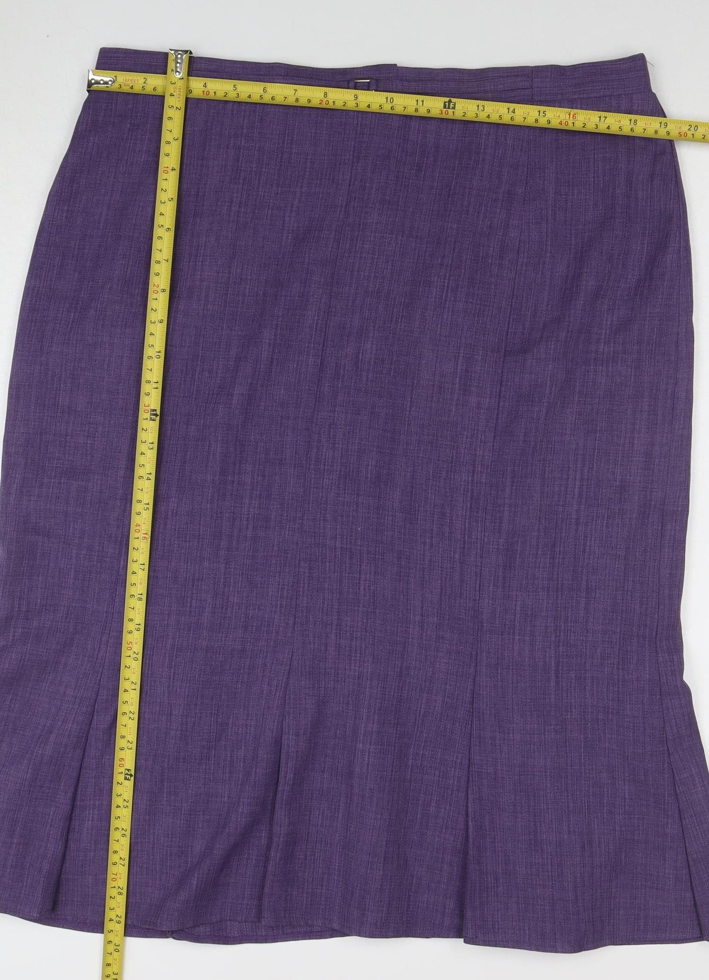 Damart Womens Purple Midi Straight Skirt Size 20 Lined Twill Business