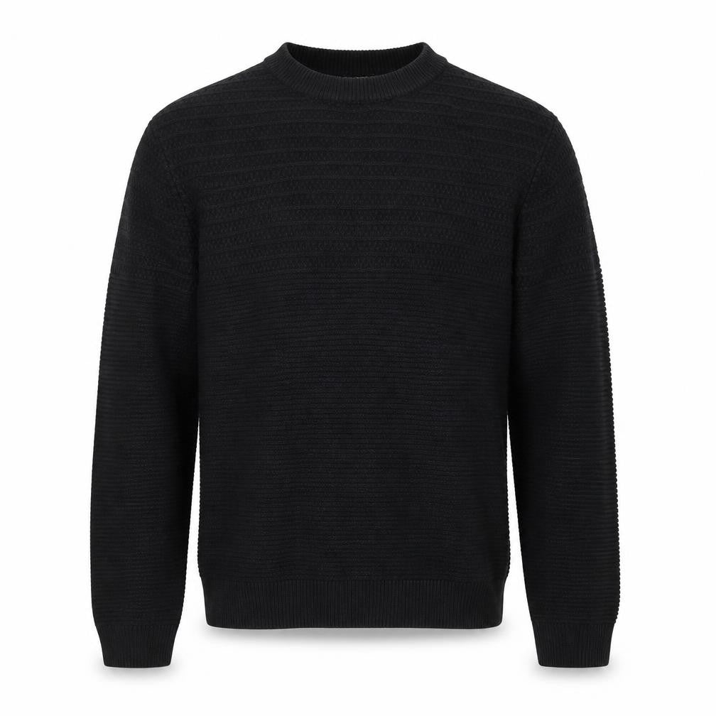 Selected Homme Men’s Black Cotton Knit Pullover Jumper Size M
