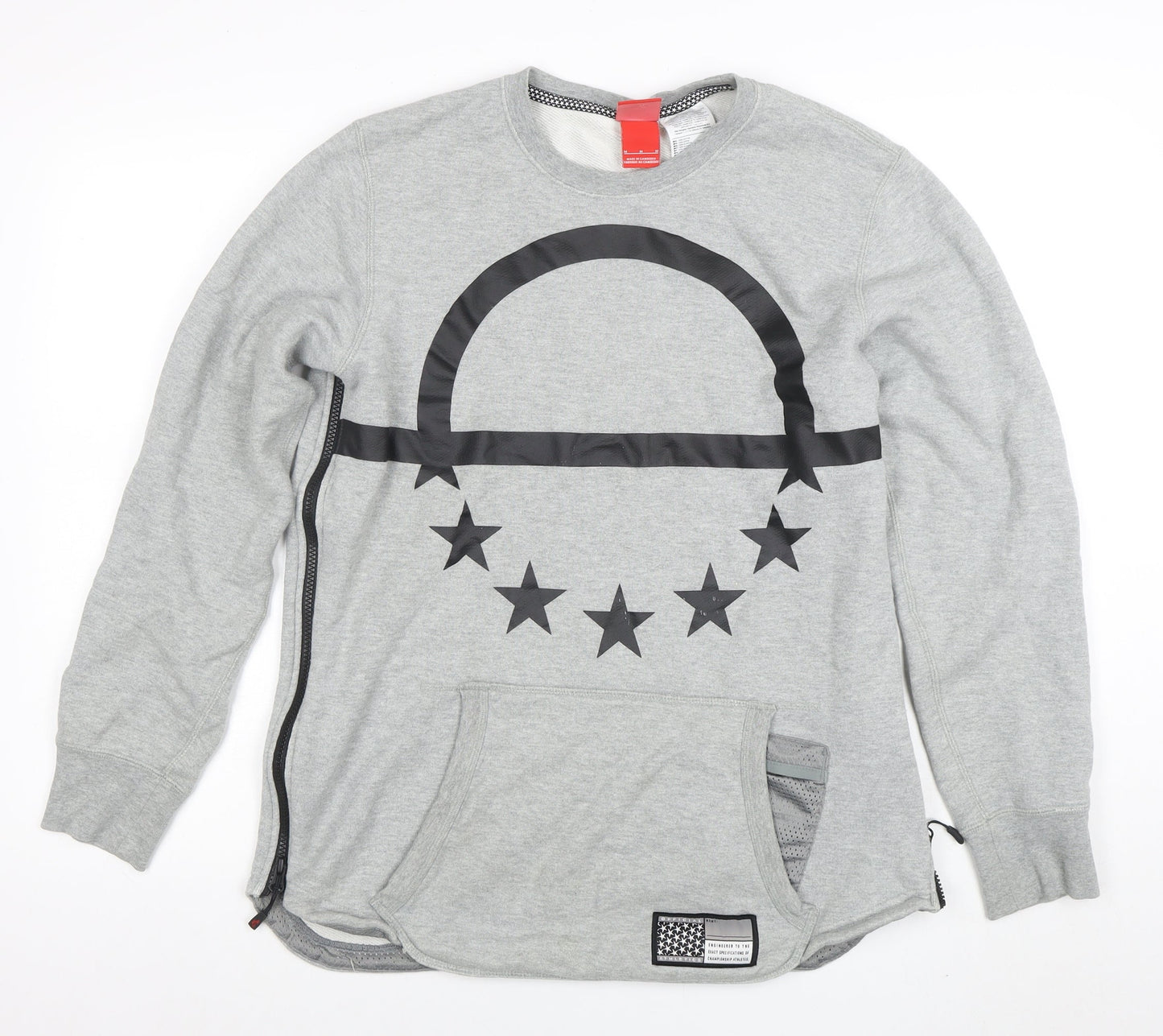 Nike Men’s Grey Graphic Sweatshirt M Pullover Long Sleeve