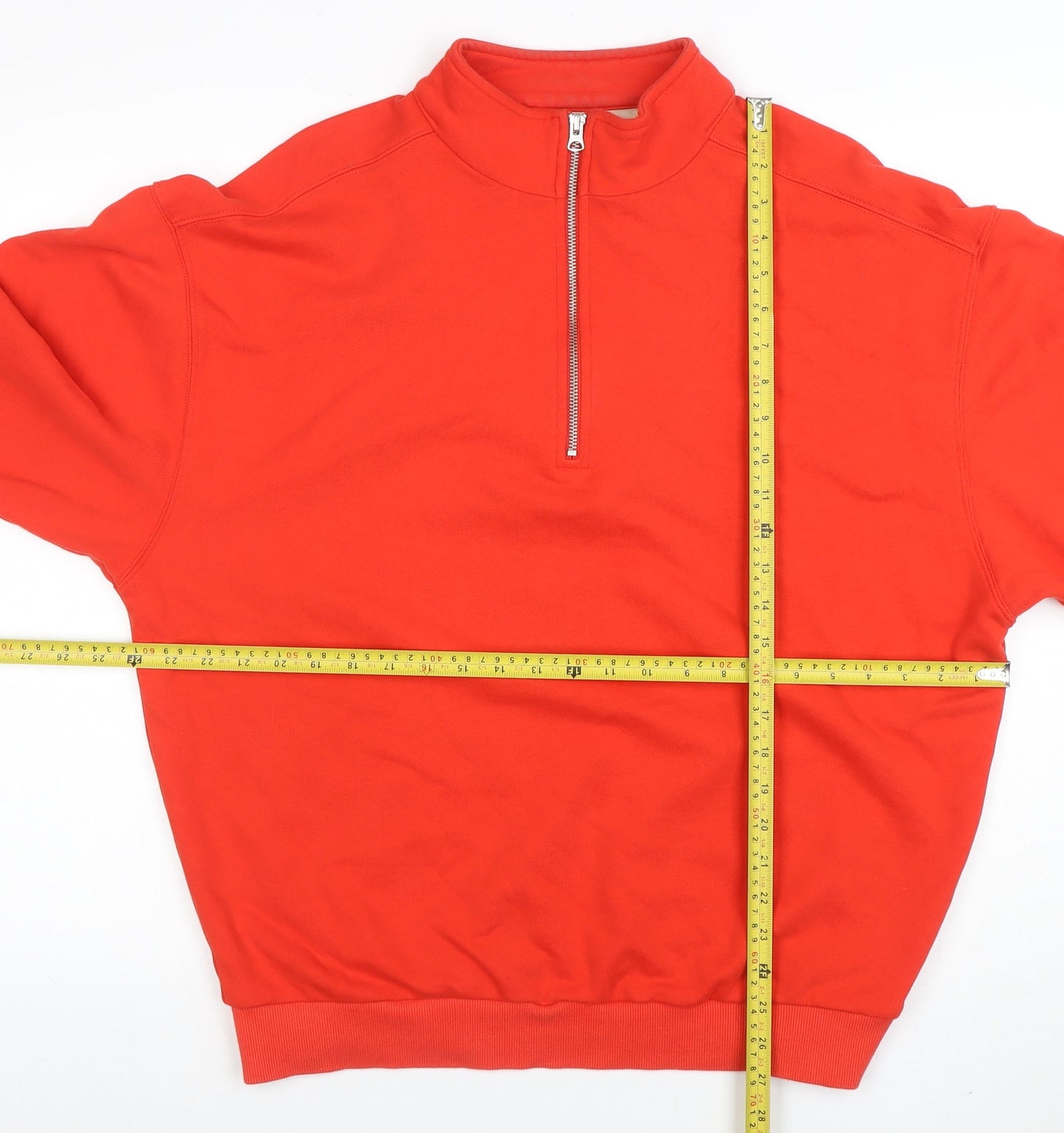 Venroy Men's Red 1/2 Zip Cotton Sweatshirt Size M