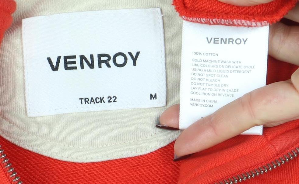 Venroy Men's Red 1/2 Zip Cotton Sweatshirt Size M