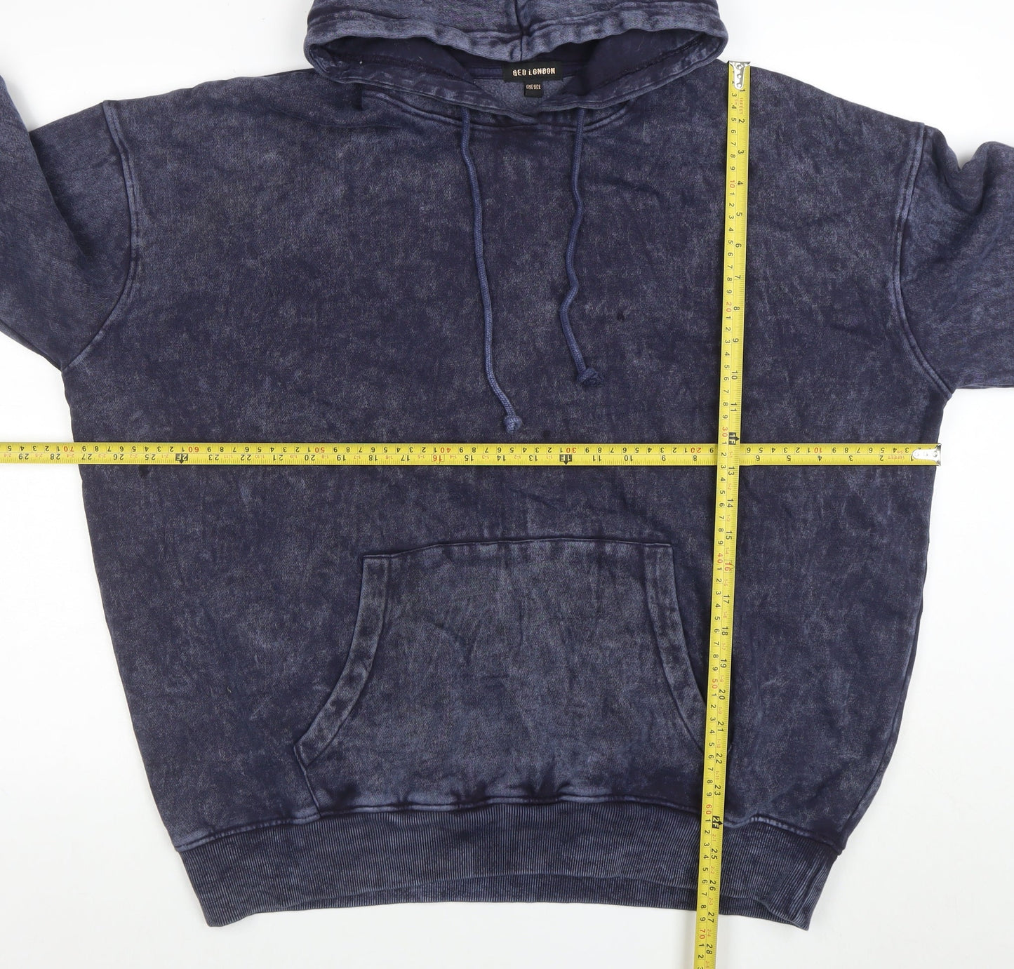 QED London Womens Blue One Size Pullover Hoodie Sweatshirt