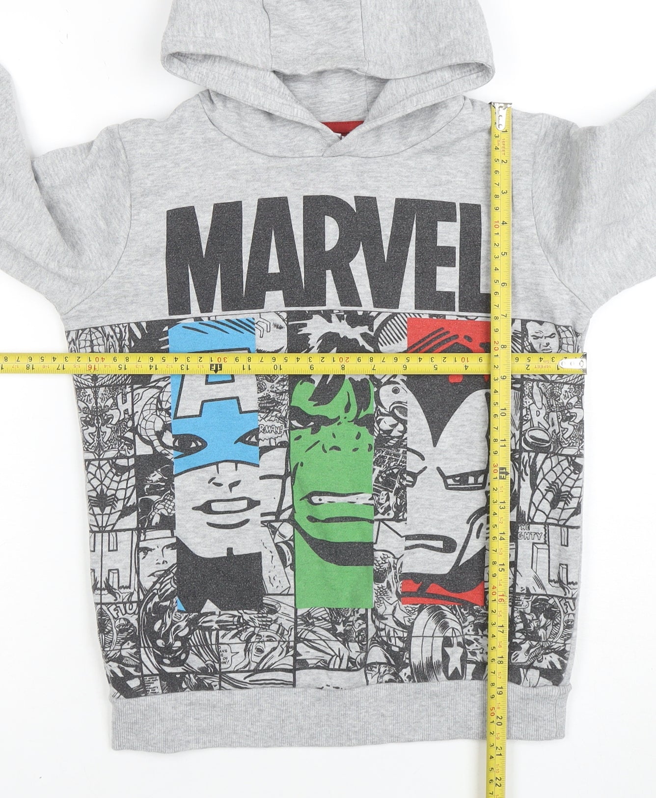 Marvel Boys Grey Pullover Hoodie 11-12 Years Avengers Graphic Print