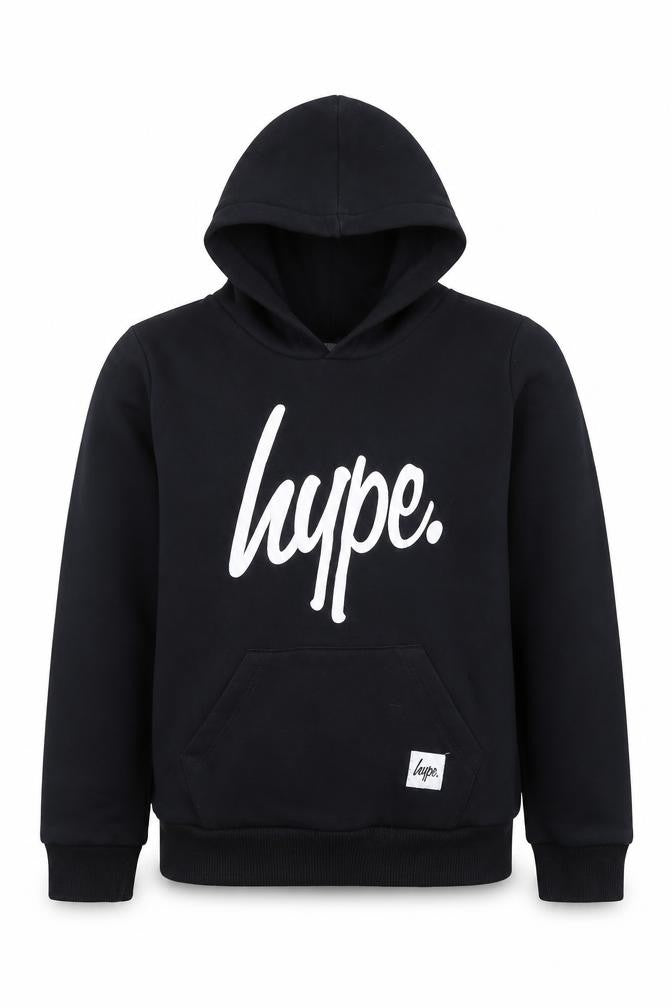Hype Boys Black Pullover Hoodie 11-12 Years Cotton Blend Casual