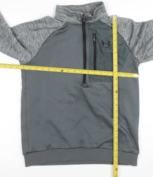 Under Armour Boys Grey 1/2 Zip Pullover Hoodie XL - Lightweight Training Top
