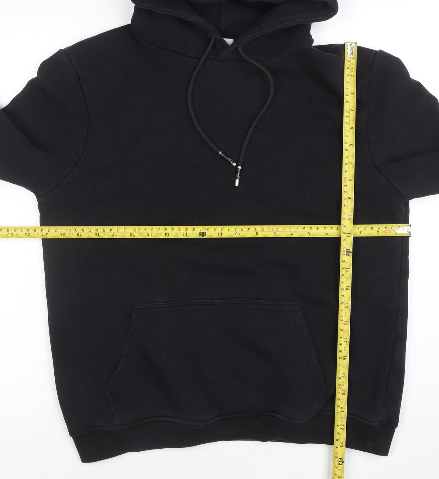 ARNE Women Black M Pullover Hoodie Cotton Blend Casual Sweatshirt