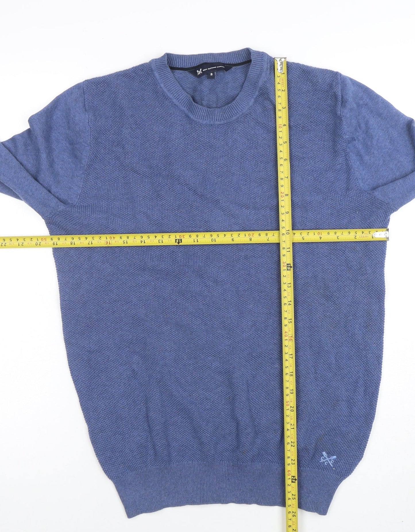 Crew Clothing Company Men's Blue Cotton Jumper Size S