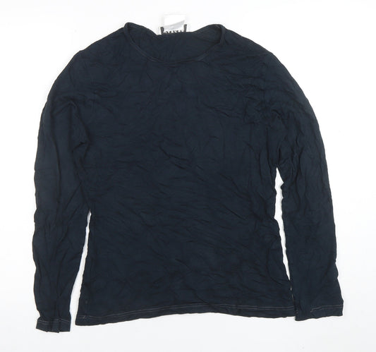 Jaeger Women Blue Modal Long Sleeve Slim Fit Jersey Top M