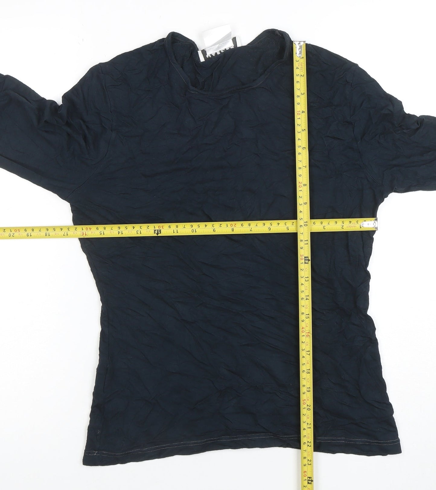 Jaeger Women Blue Modal Long Sleeve Slim Fit Jersey Top M
