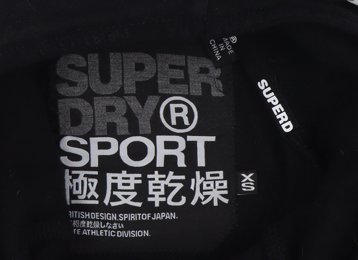 Superdry Sport Womens Black XS Pullover Hoodie Drawstring Pockets