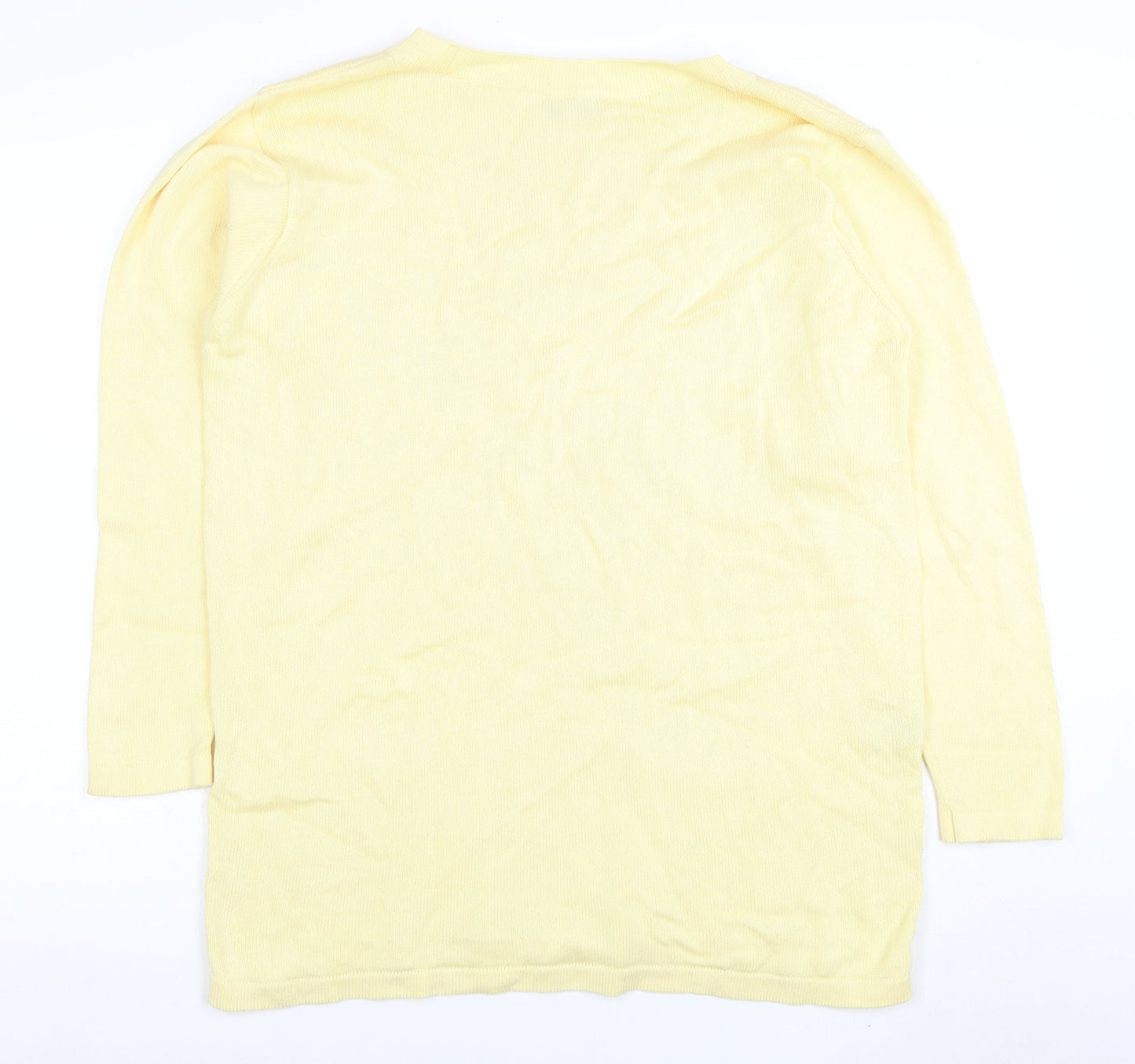 Marks and Spencer Women Yellow Cotton Long Sleeve Tunic Jumper Size 10